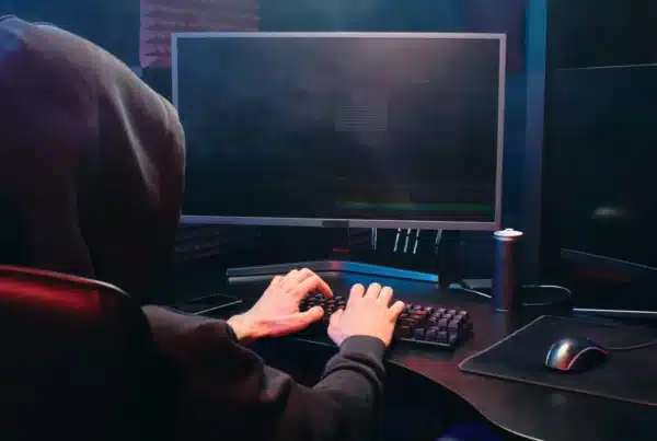 Hacker at their desk